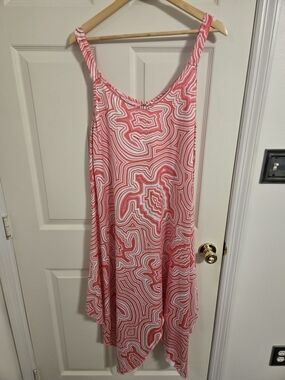 India Boutique Pink Turtle Striped Sun Beach Dress One Size